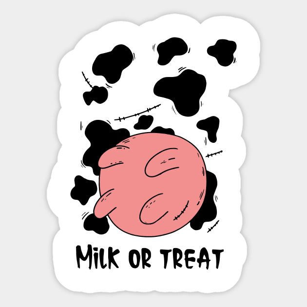 milk or treat cow halloween costume  for adults and kids Sticker by YOUNESS98